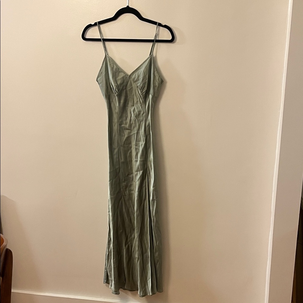 Vintage Victoria Secret Satin Slip Maxi Dress - Sage Green